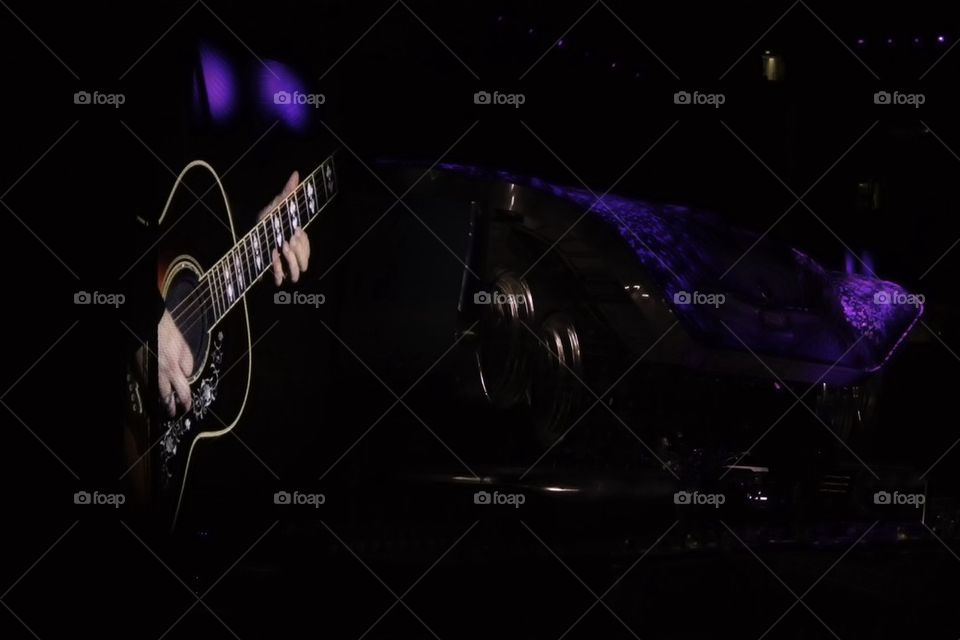 Concert lights and guitar