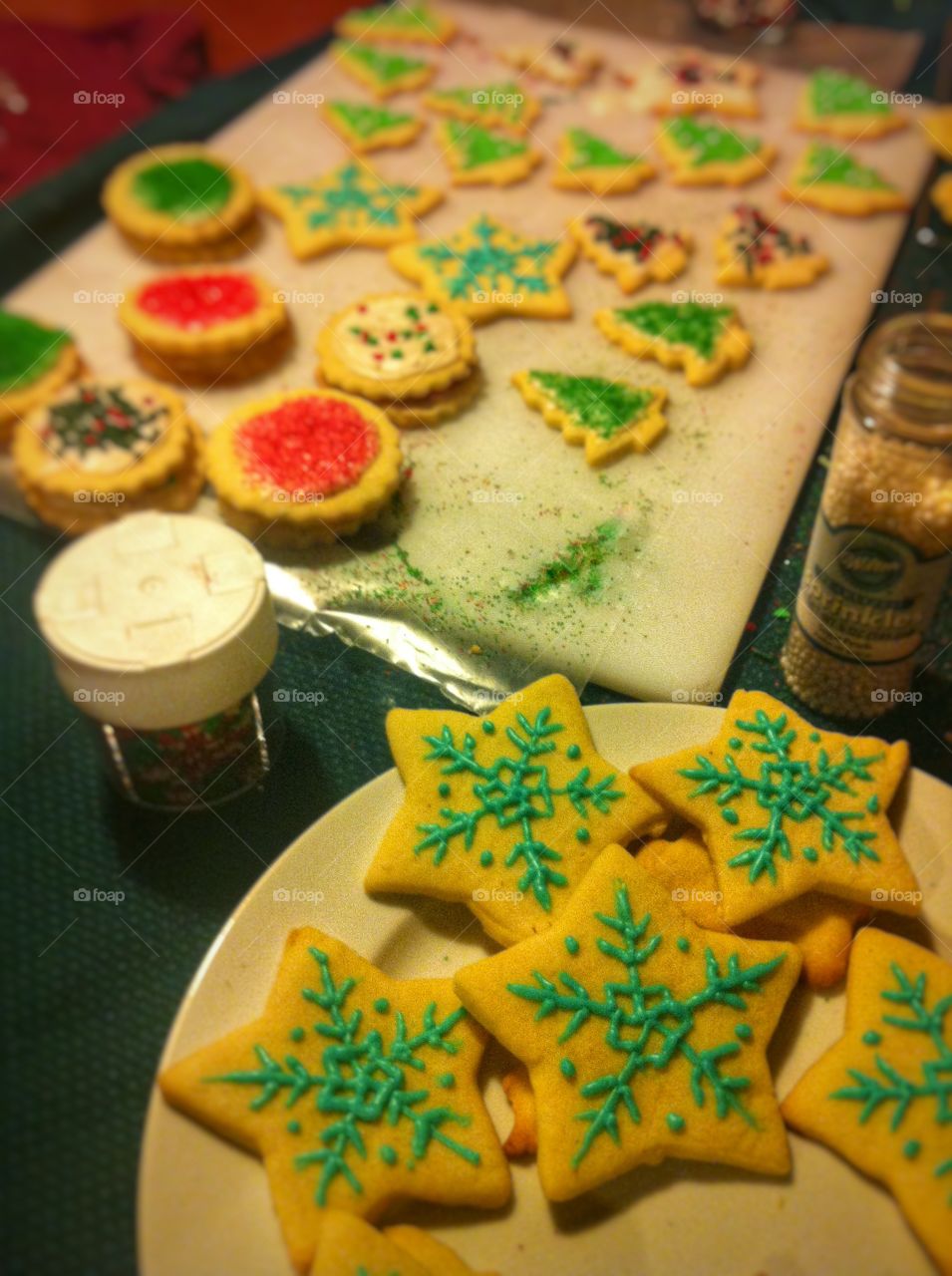 Baking Christmas cookies. After my kids and I baked sugar cookies!
