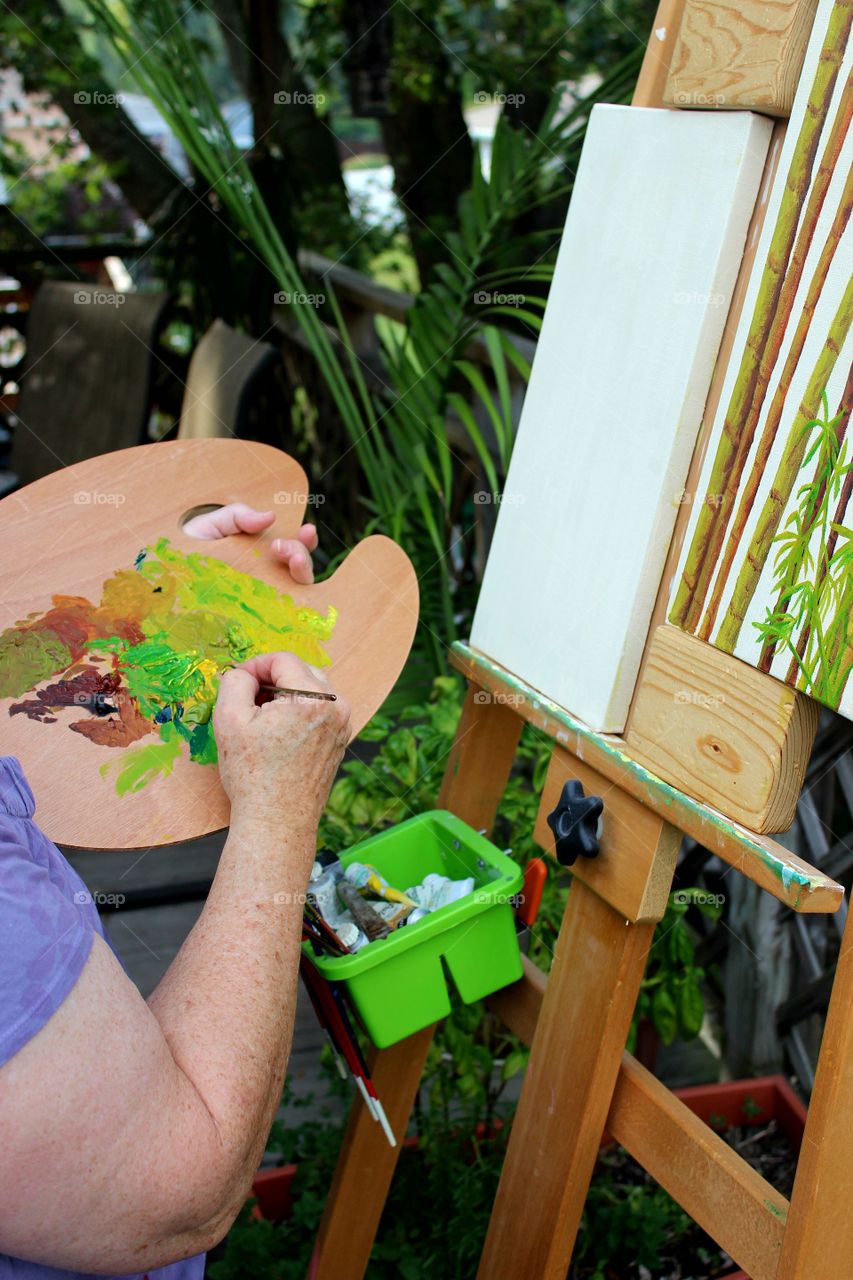 Outdoor painting in the fresh air