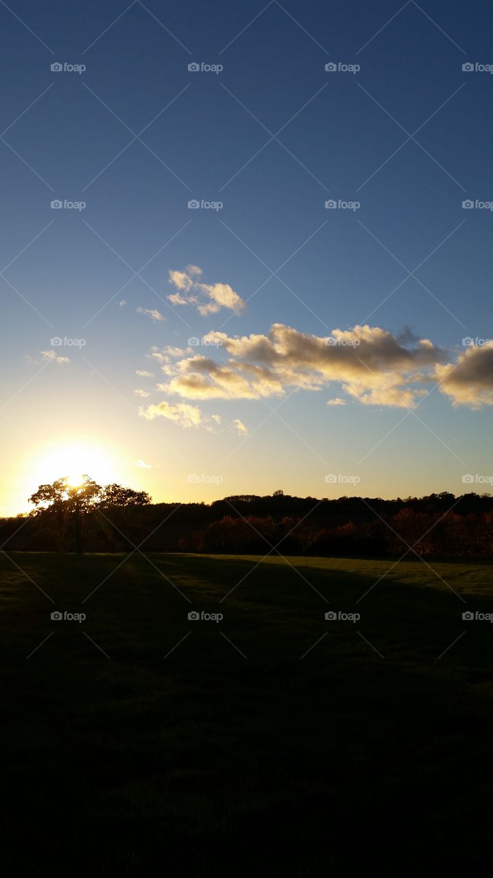 Sunset over fields