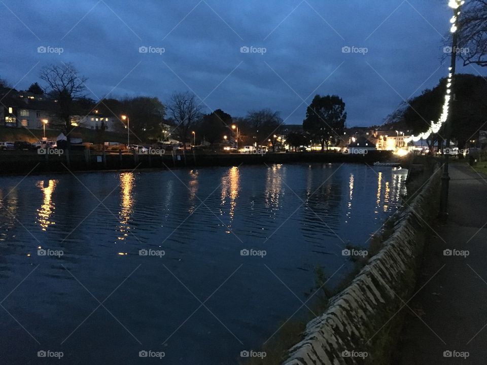 Kingsbridge Harbour by night 