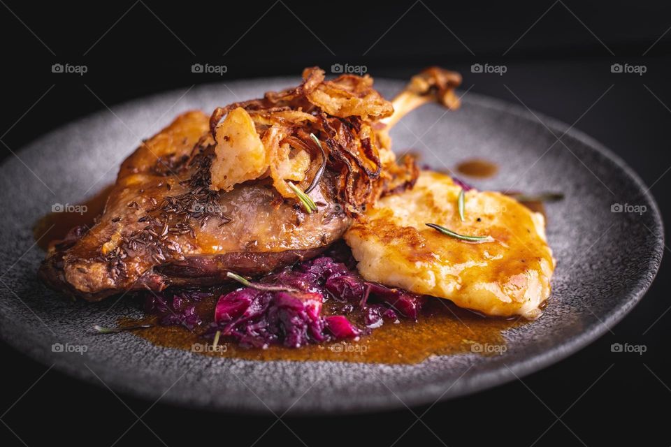 Delicious roast goose meals