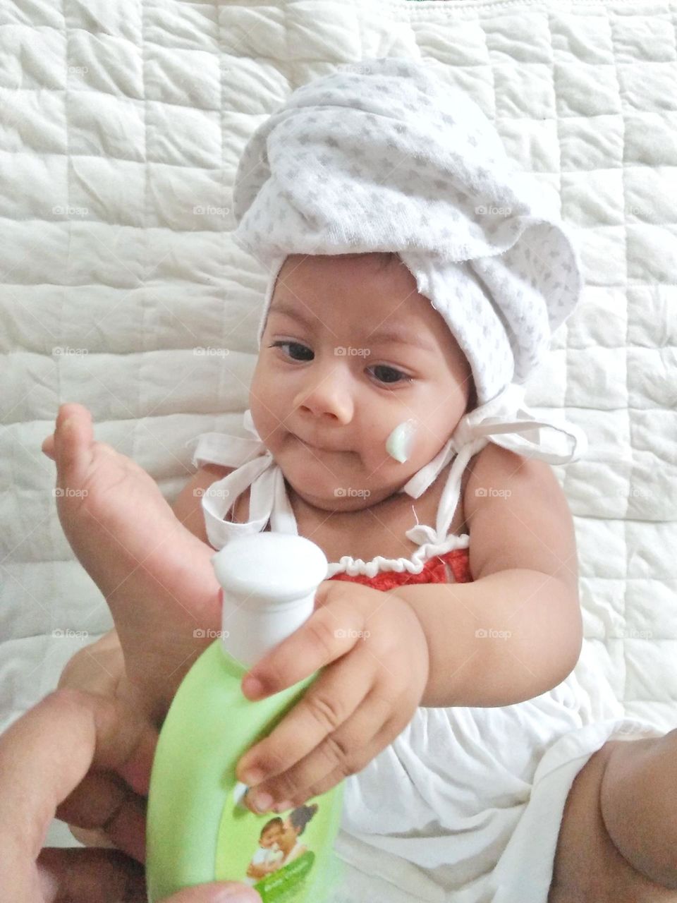 My Lovely Daughter using baby cream