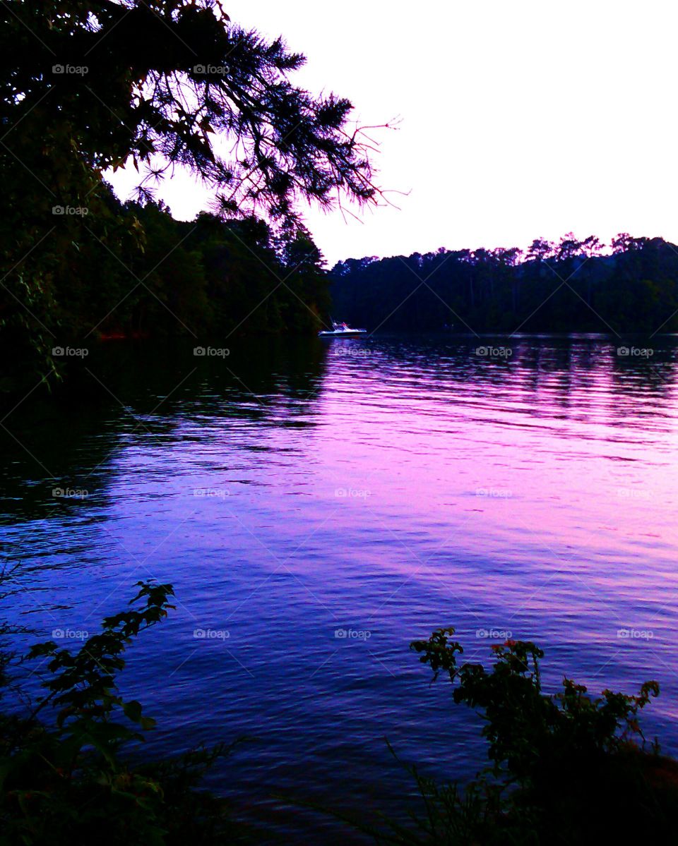 purple Tennessee Sky Over Lake At Dusk