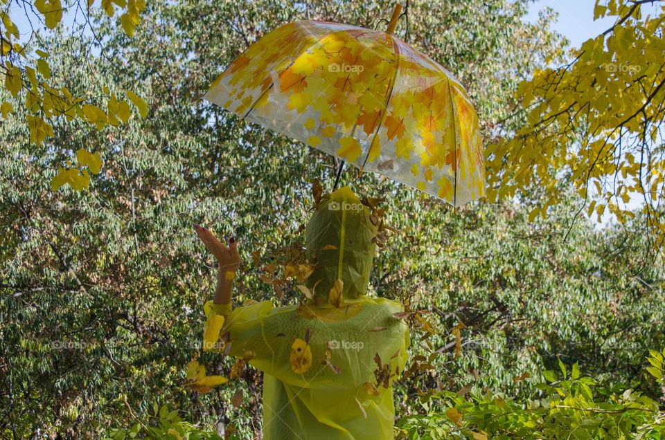 Woman in Autumn Background