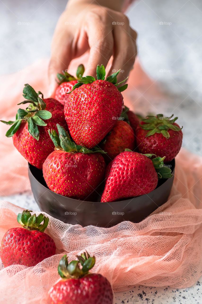 Picking strawberries 