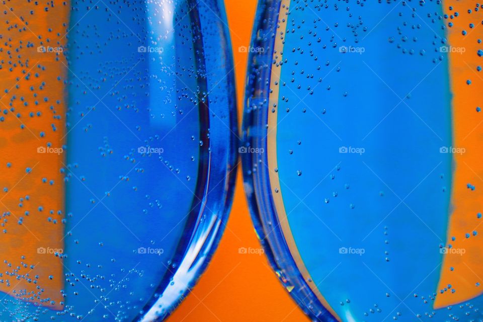 two glasses in blue-orange colors