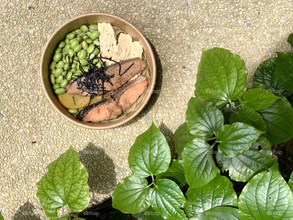 Miri suki salmon cha soba