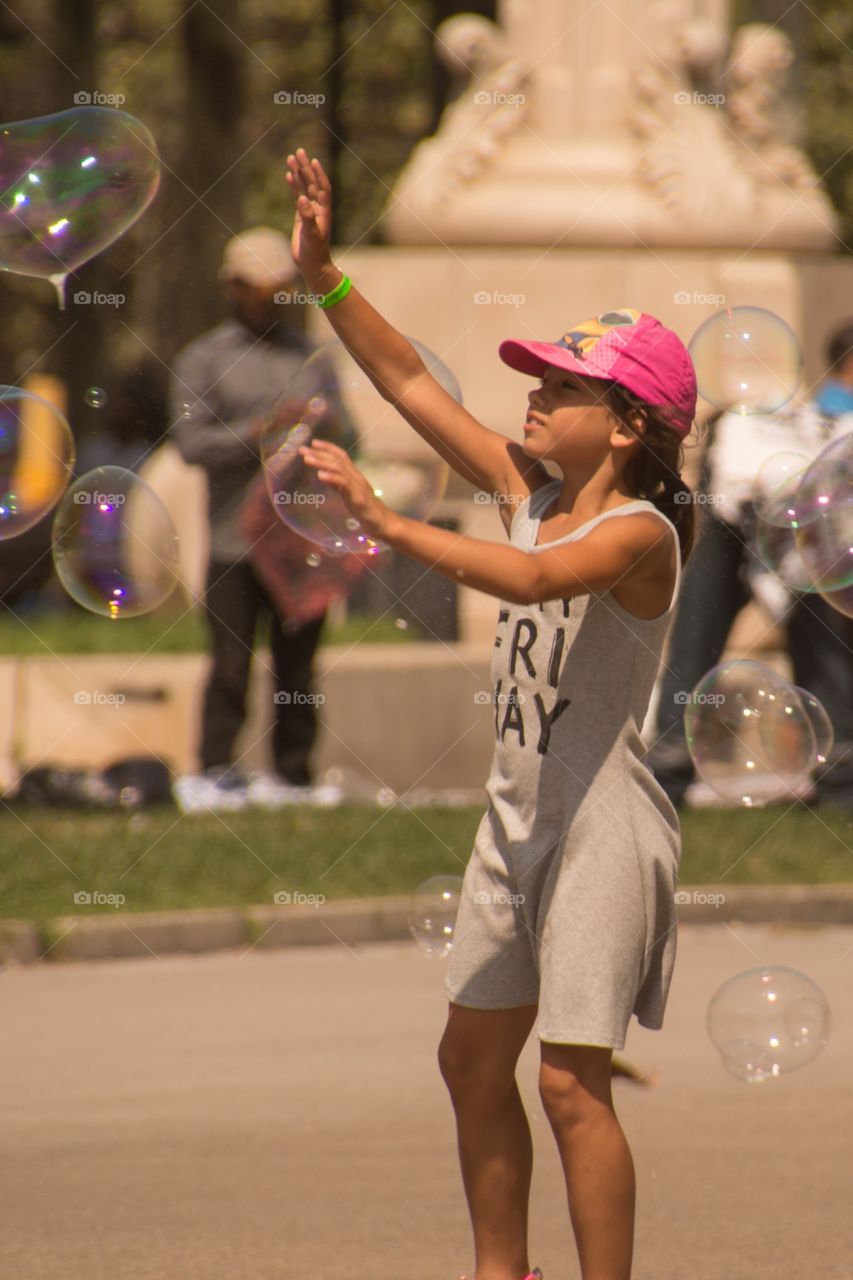 My little girl playing around with the bubbles 