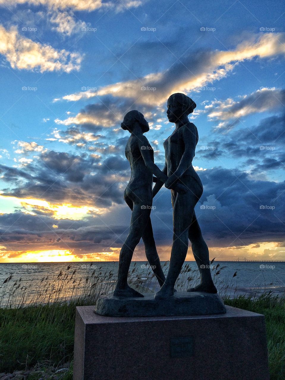 Sculpture in sunset