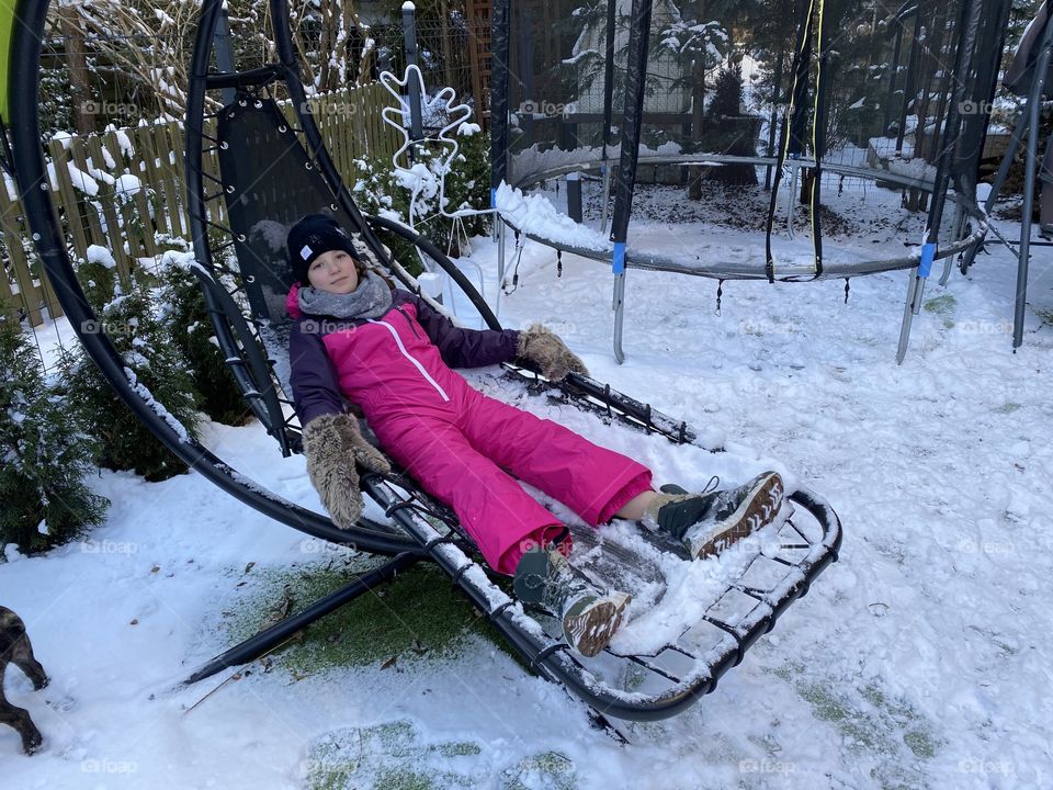 Girl relaxing outside 