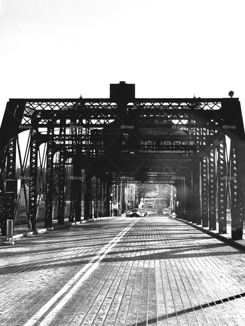 A bridge drawing shadows with structure