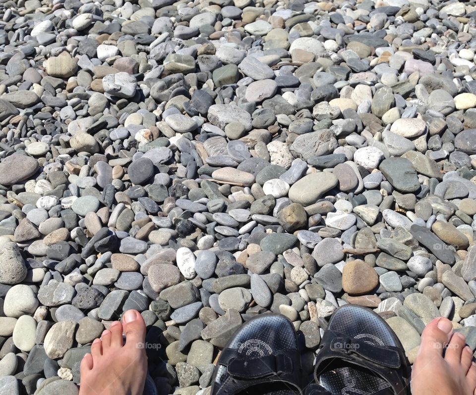 Beach with stone 