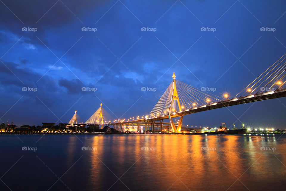 big bridge in twilight time