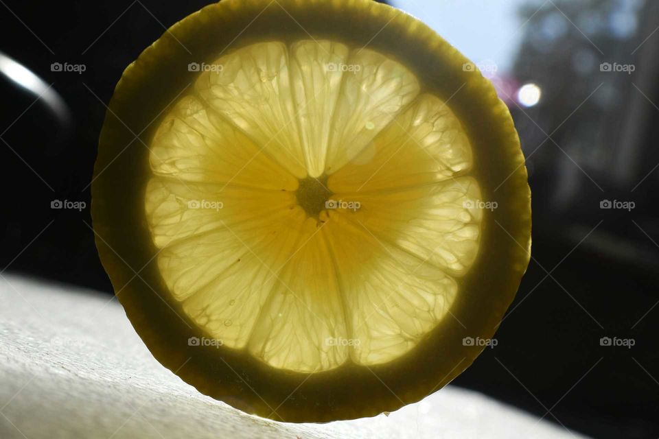 Close-up of lemon slice