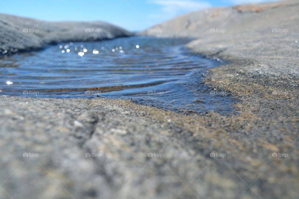 Water on cliff