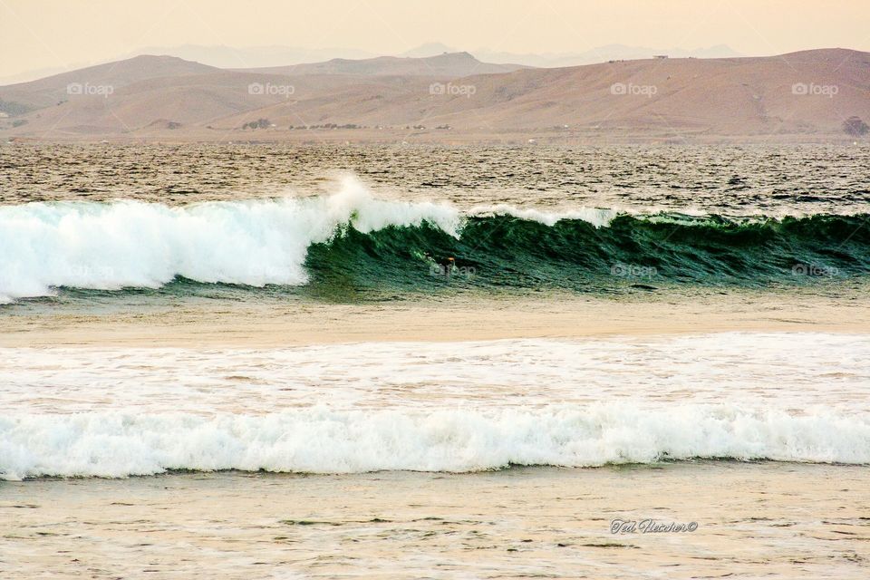 surfer duck diving