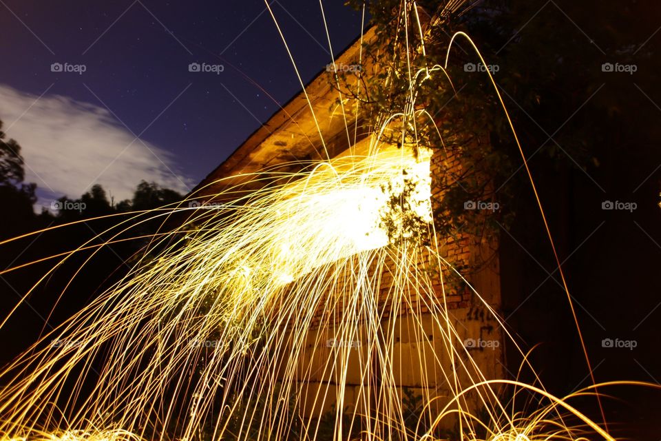 Steel wool sparkles 