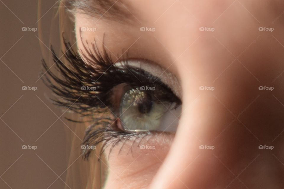 Magical Iris, close up of a female Blue eye
