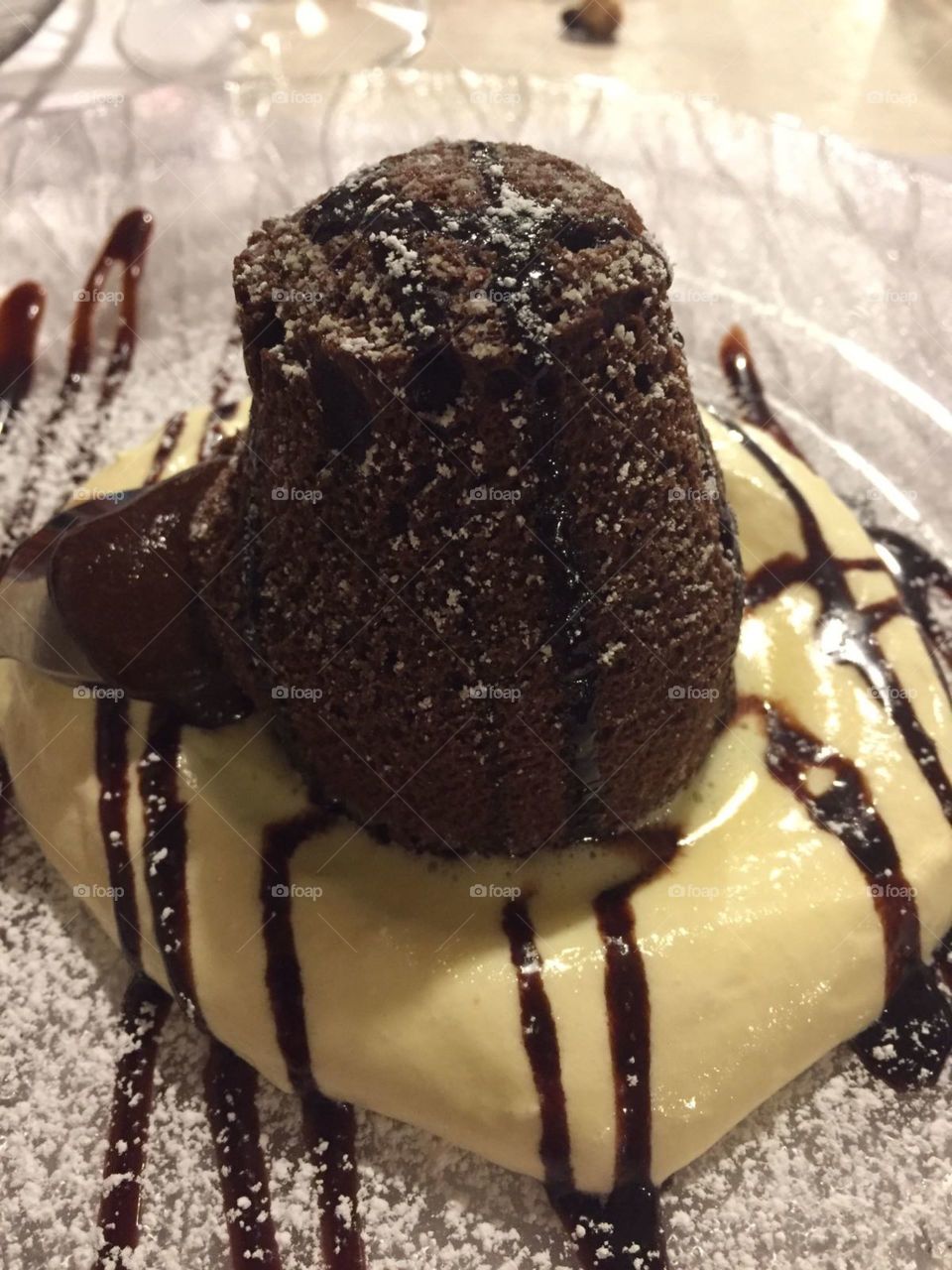 cake with hot chocolate