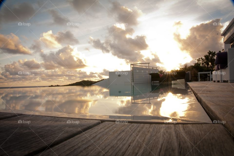 Villa pool reflections