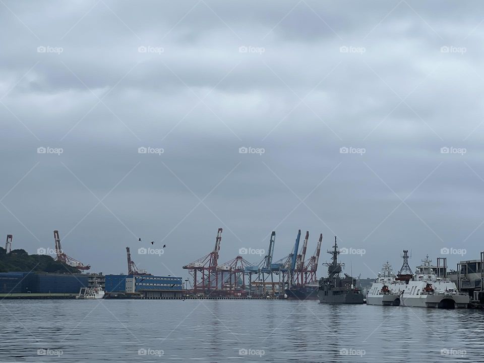 Keelung port and boats