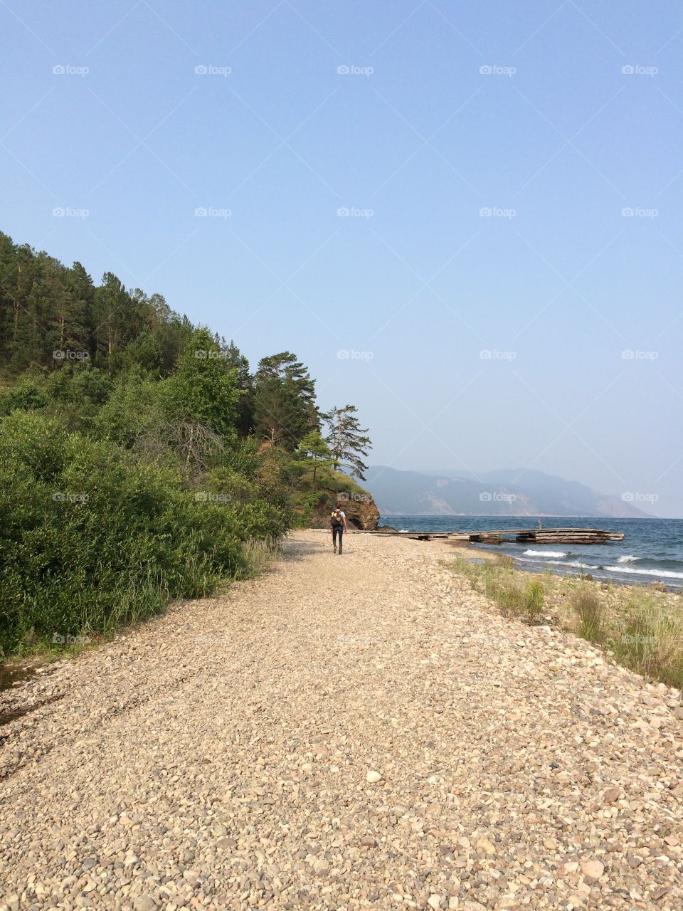 Road to the next village. Great Baikal Trail.
