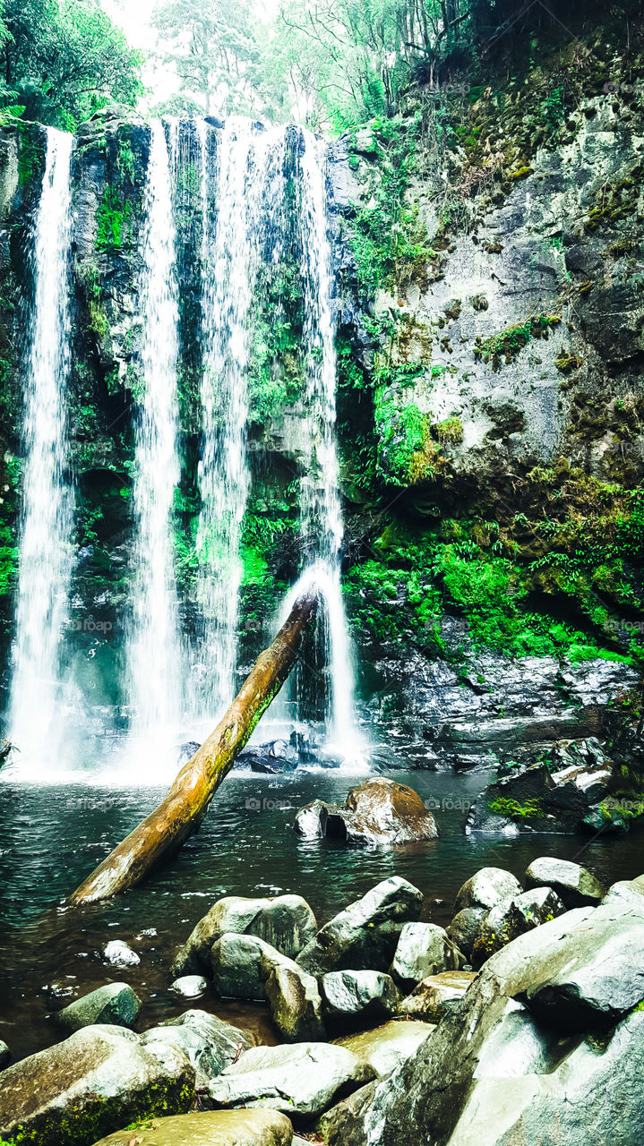 Scenic view of waterfall