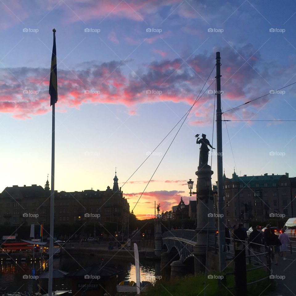 Strandvägen. Took this amazing sunset picture from Djurgården of Strandvägen. 