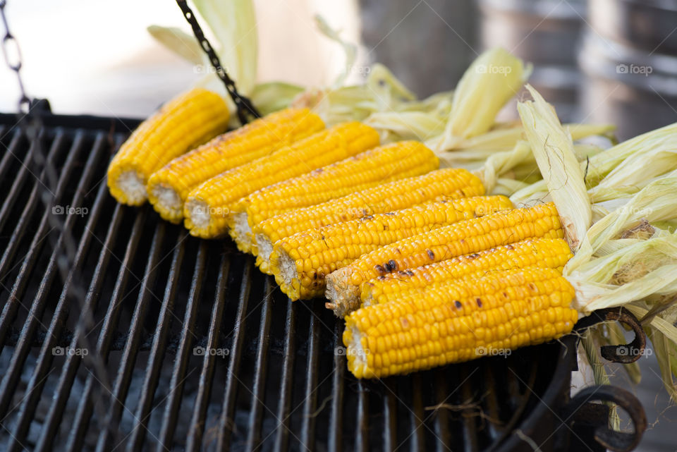 Sweet corn on grill