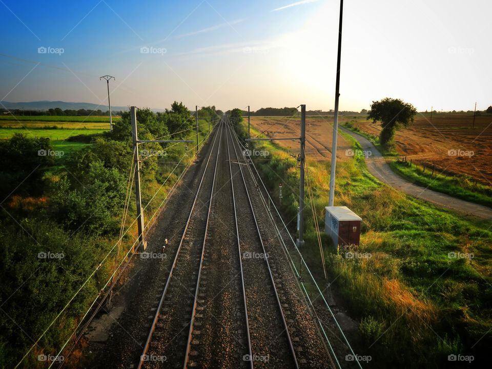 railway track in fields