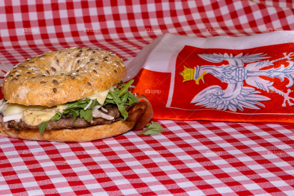burger and Polish National soccer symbols