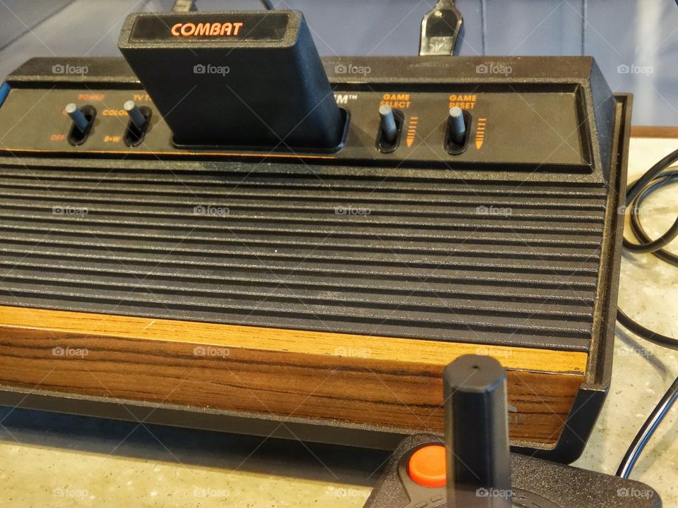 Atari 2600 Game Console. Vintage Videogame System
