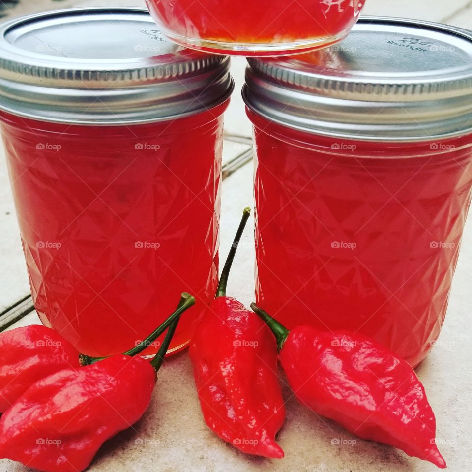 Ghost Pepper jelly ready to eat, the best sweet and hot sensation you'll die over