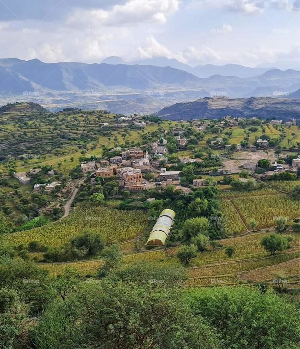Glory be to God, the magnificent and picturesque view and the natural green trees are a view that is nothing more wonderful than it