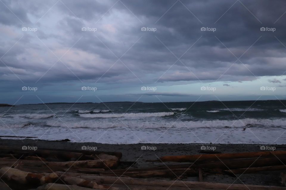 Stormy clouds over the ocean 