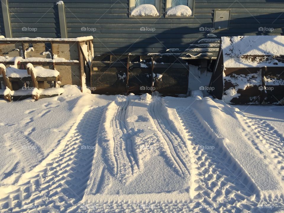 Snow Tracks leading to Bucket 