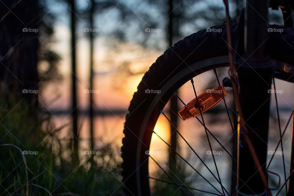 biking at a sunset. evening biking 