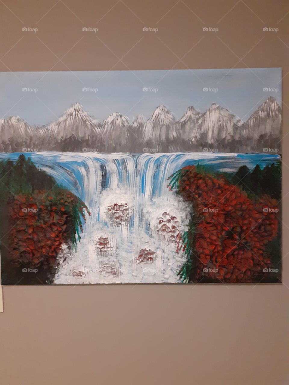 waterfall acrylpaint on canvas