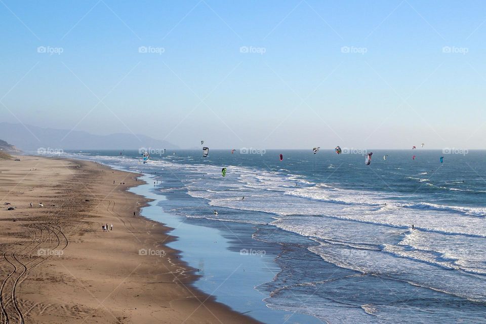 Kites On Beach In California