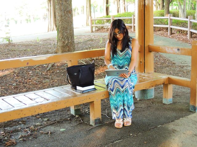 Working in the park