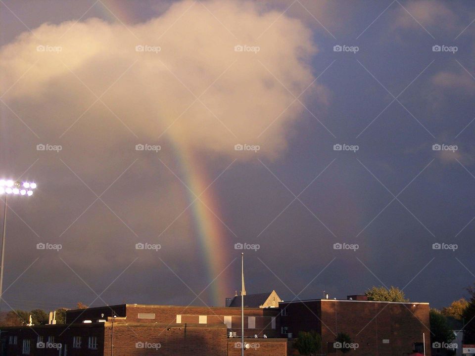 Heart cloud with a rainbow