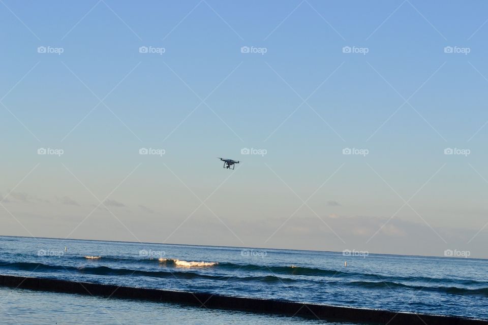 Drone Over Ocean 