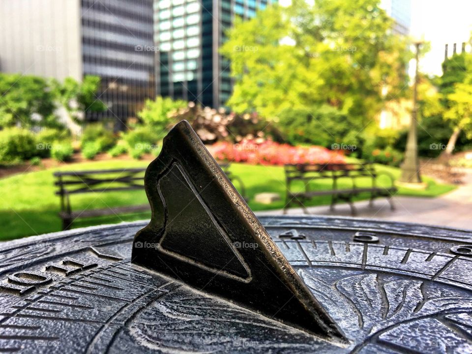 Sundial in a city park.