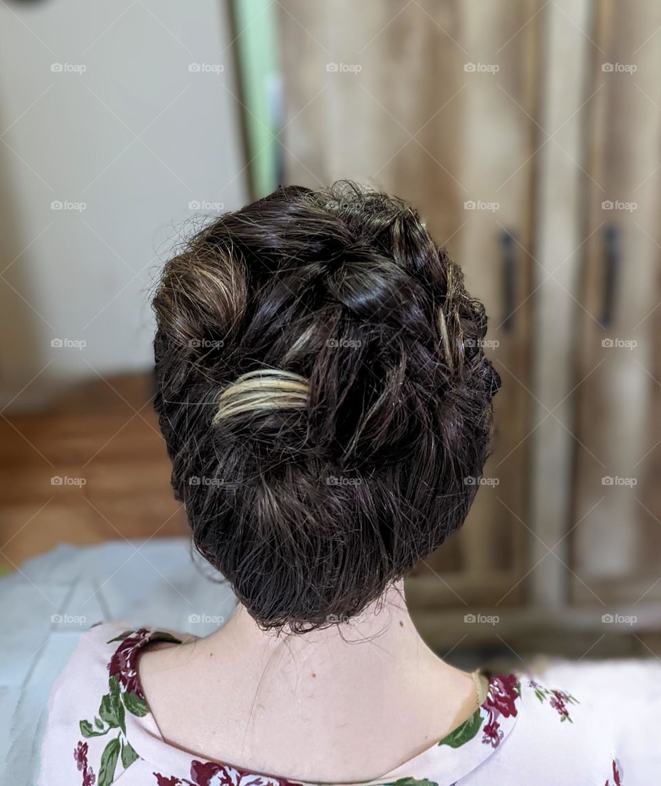 brown hair updo