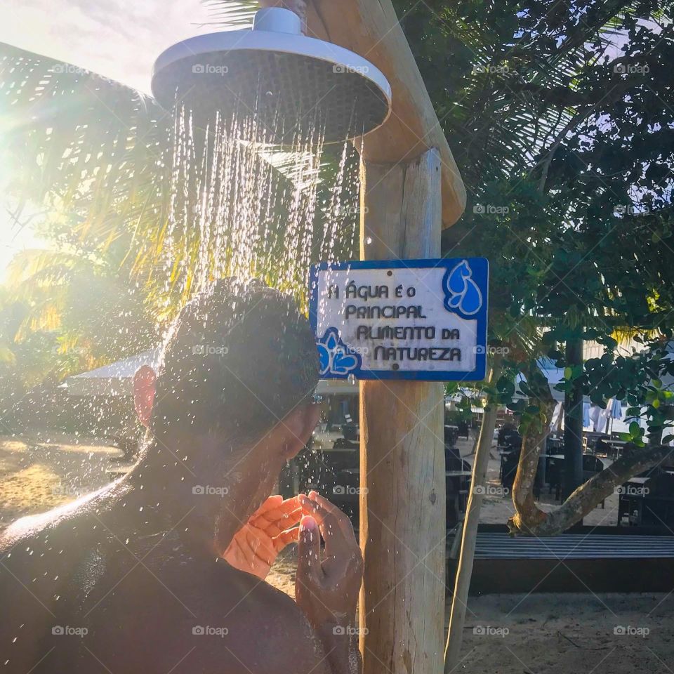 after a nice swim in the sea, nothing better than a shower