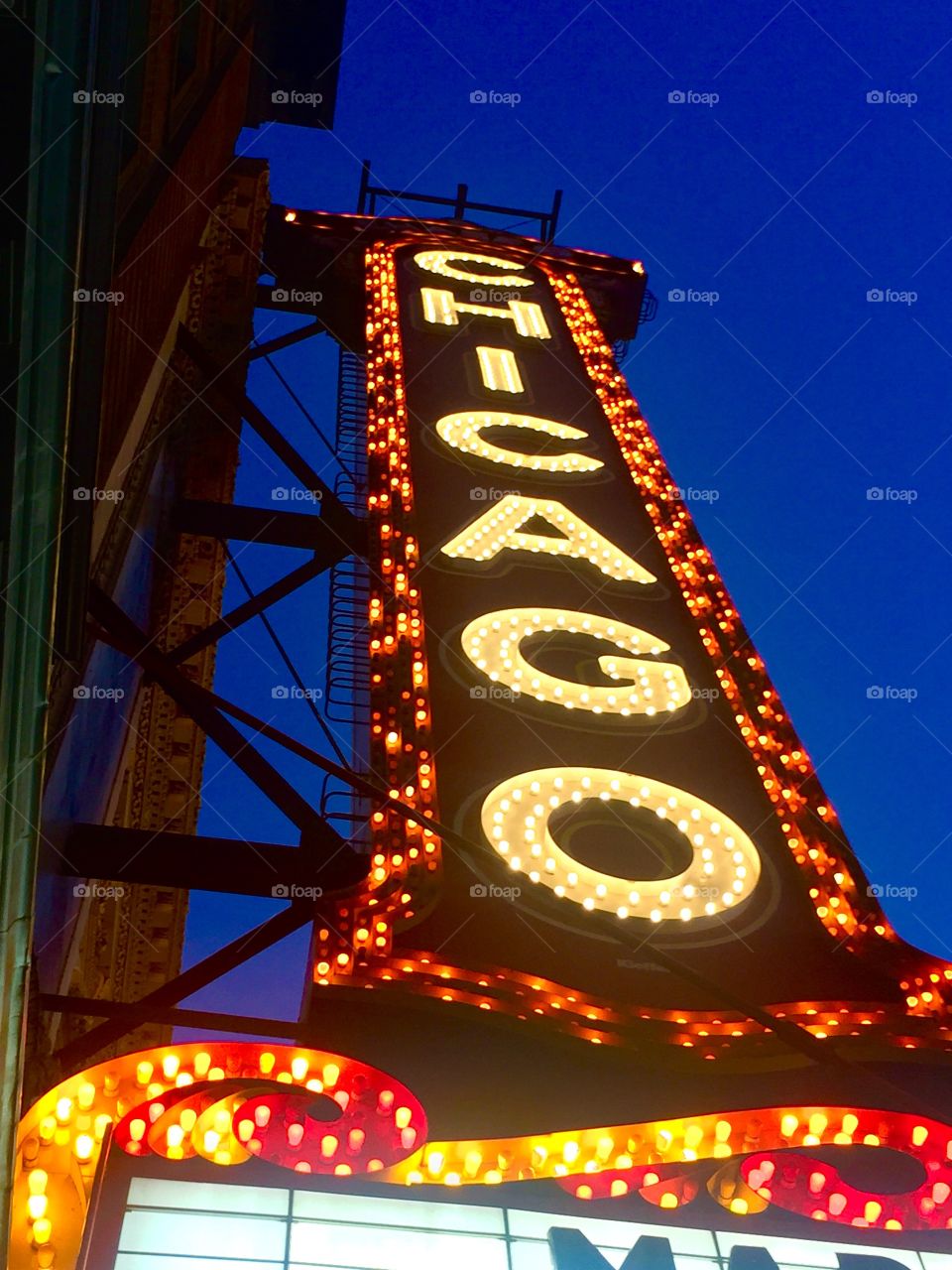 Look up!  Chicago Theater. Chicago, Illinois 