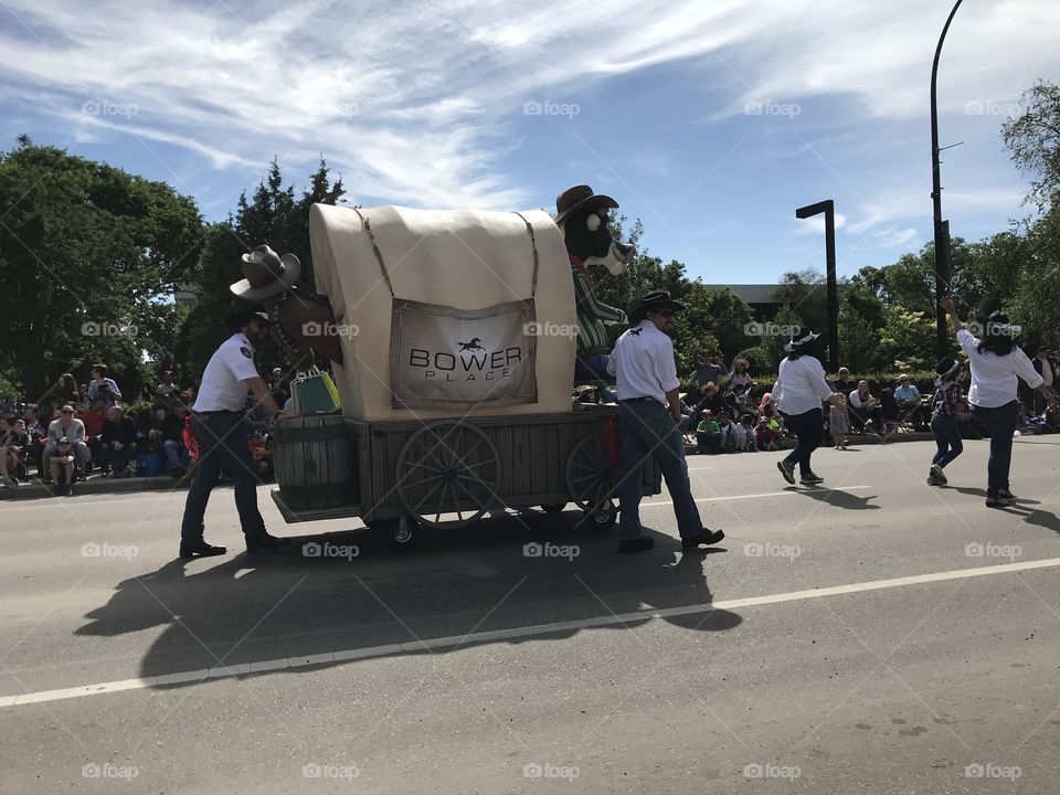 A chuck wagon in the parade.