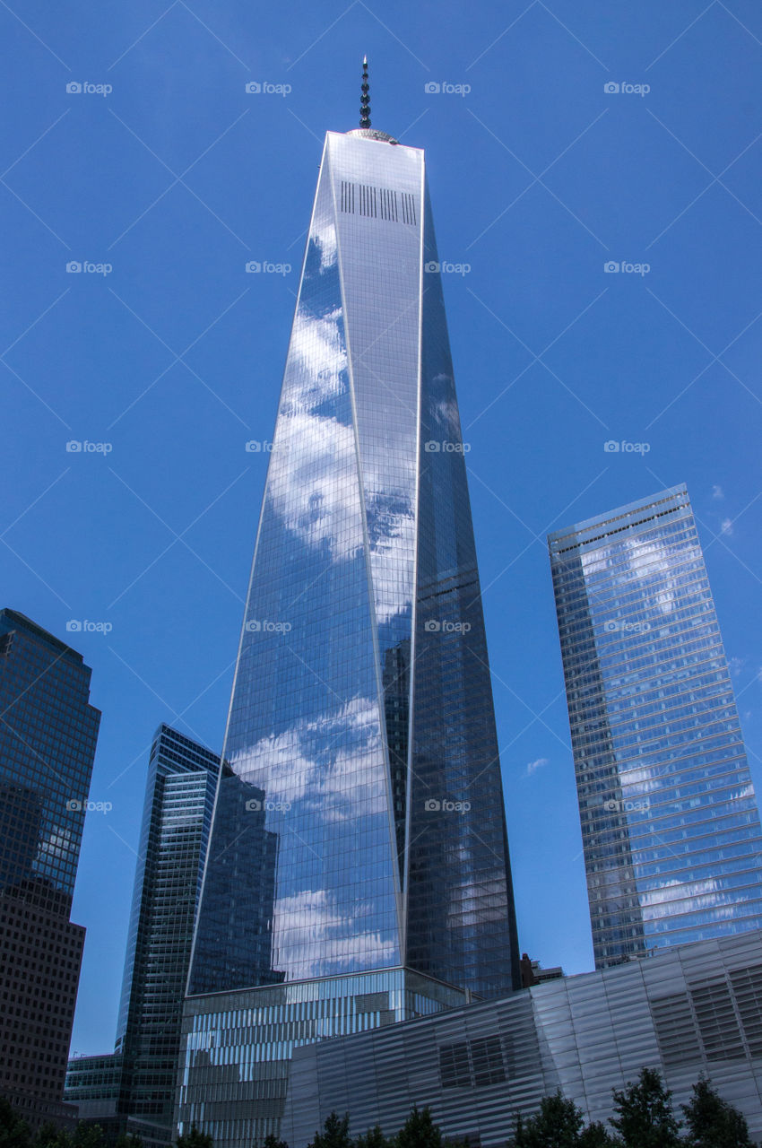 Reflections in the One World Trade Center in NYC