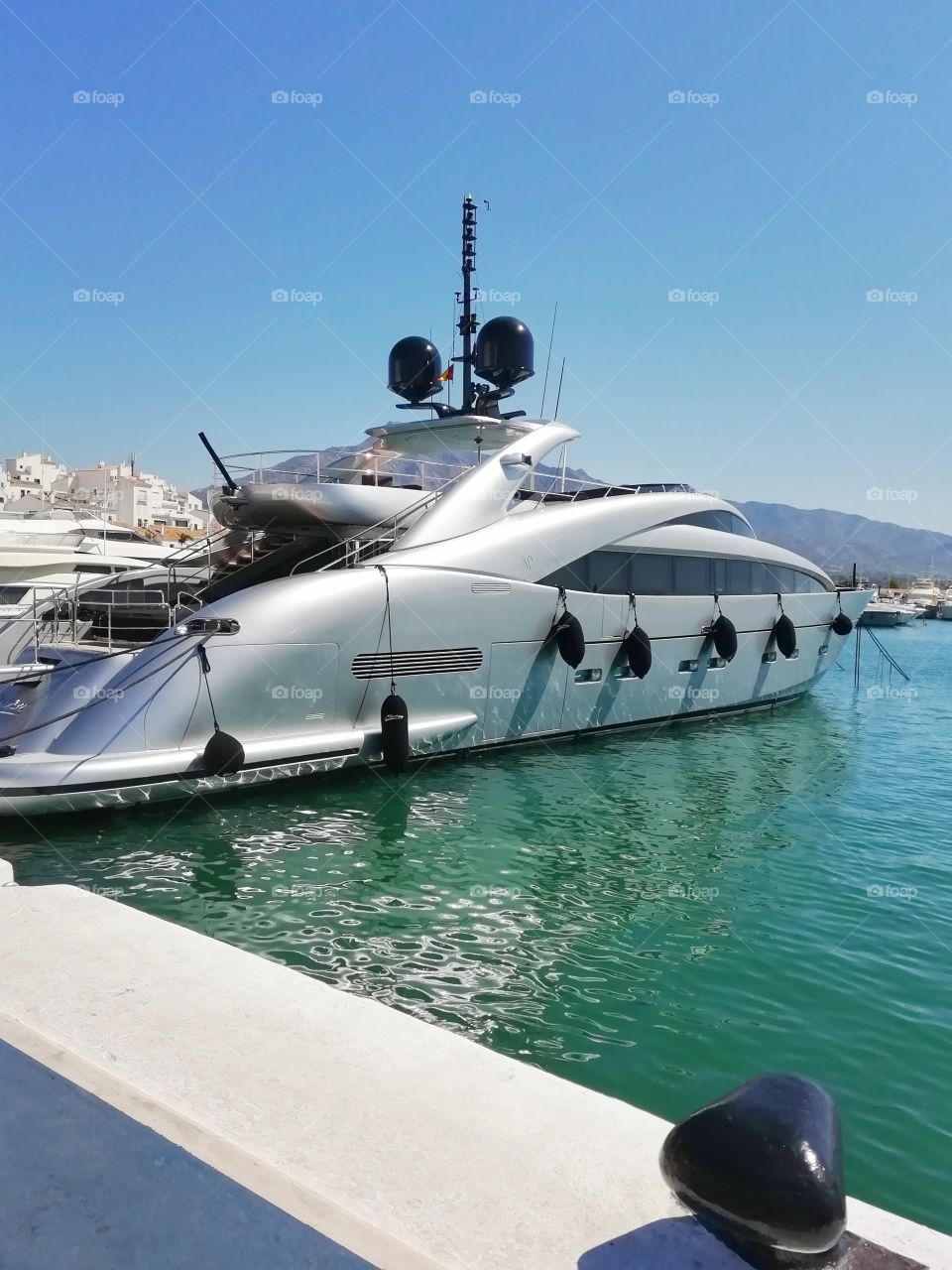 yacht in portabanus harbour Spain